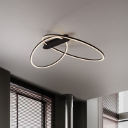 Nova Luce Kiklos - plafondlamp - Ø 72 x 30 cm - 42W dimbare LED incl. - zandzwart