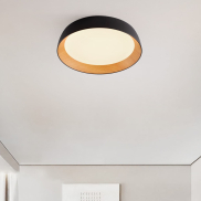 Nova Luce Sigi - plafondlamp - Ø 60 x 12 cm - 50W dimbare LED incl. - zandzwart en hout