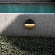 Nova Luce Rodix - buiten wandverlichting - Ø 16 x 3,1 cm - 5W LED incl. - IP54 - zandzwart