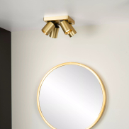 Lucide Nigel - opbouwspot - 20 x 20 x 11,5 cm - 4 x 5W dimbare LED incl. - dim to warm - goud
