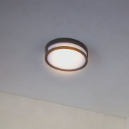 Lutec Rola - buiten plafond/wandverlichting - Ø 18,3 x 4,8 cm - 13W LED incl. - IP54 - zwart