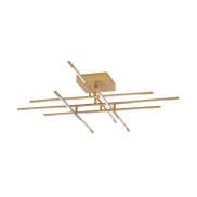 Nova Luce Raccio - plafondverlichting - 94,5 x 94,5 x 21 cm - 48W dimbare LED incl. - goud messing