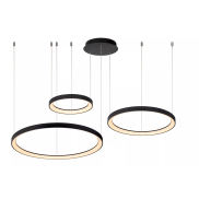 Lucide Vidal - hanglamp - Ø 78 x 200 cm - 120W LED incl. - zwart