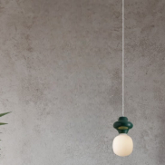 Nova Luce Clio - hanglamp - Ø 18 x 198 cm - jaspis en opaalglas