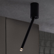Nova Luce Ornos - plafondlamp - Ø 5 x 29,5 cm - 4W LED incl. - zandzwart