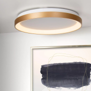 Lucide Vidal - plafondverlichting - Ø 48 x 6 cm - 38W LED incl. - mat goud/messing