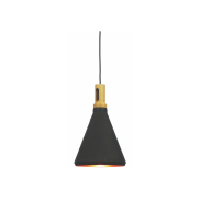 Artdelight Cornet - hanglamp - Ø 26 x 176 cm - zwart en goud