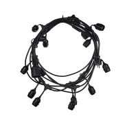 Century Italia Fiesta - 9,27m lichtslinger waarvan 0,6m snoer - 15 x E27 (excl.) - IP44 - zwart