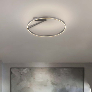 Nova Luce Tilia - plafondlamp - Ø 60 x 20 cm - 44W dimbare LED incl. - mistig nikkel