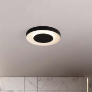 Nova Luce Pada - plafondlamp - Ø 40 x 5 cm - 25W dimbare LED incl. - zandzwart en wit