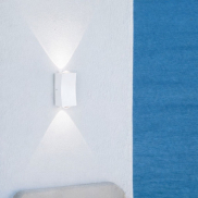 Nova Luce Dewei - buiten wandverlichting - 5 x 9 x 4 cm - 2x 2W LED incl. - IP54 - zandwit