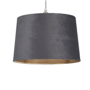 Searchlight Drum Shade - lampenkap - Ø 30 x 20 cm - antraciet en geborsteld goud