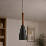 Design for the People Pure 10 - hanglamp - Ø 10 x 344 cm - zwart en bruin