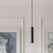 Nova Luce Mare - hanglamp - Ø 5,5 x 183 cm - zandzwart