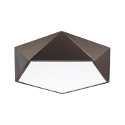 Nova Luce Darius - plafondverlichting - 40 x 40 x 10 cm - koffie bruin en mat wit