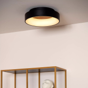 Lucide Mirage - plafondlamp - Ø 38 x 11,5 cm - 22W dimbare LED incl. - zwart