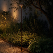 VK Lighting Jade - tuinpaal incl. voet en grondpiek - Ø 7 x 83,4 cm - 1W LED incl. - IP65 - roestbruin