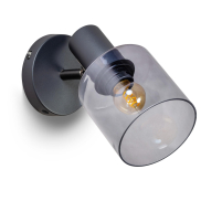 ETH Sledge Glass - wandlamp - Ø 30 x 21 cm - gerookt