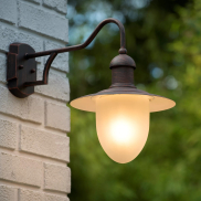 Lucide Aruba I - buiten wandverlichting - 30 x 37 x 24 cm - IP44 - roestbruin