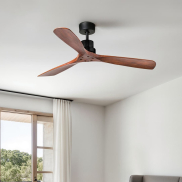 Faro Lantau L - plafondventilator - Ø 132 cm - mat zwart en walnoot