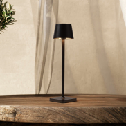 Nova Luce Deck - oplaadbare tafellamp - Ø 8,5 x 30 cm - 2W dimbare LED incl. - IP54 - donker antraciet
