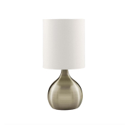 Searchlight Touch - tafellamp - 29 cm - 3 stappen dimbaar - wit en antiek messing