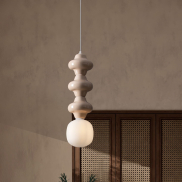 Nova Luce Clio - hanglamp - Ø 18 x 240 cm - geel en opaalglas