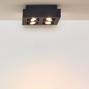 Lucide Xirax - opbouwspot 4L - 25 x 8 cm - 4 x 5W dimbare LED incl. - dim to warm - zwart