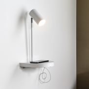 Nordlux Cody - wandlamp met schakelaar en USB-poort - 20 x 20 x 42,9 cm - wit