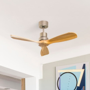 Faro Lantau S - plafondventilator - Ø 107 cm - mat nikkel en den