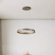 Nova Luce Ormi - hanglamp - Ø 45 x 150 cm - 38W dimbare LED incl. - champagnebruin