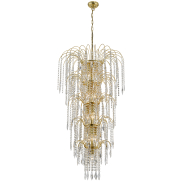 Searchlight Waterfall - luster - Ø 58 x 264 cm - goud en transparant