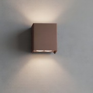 Nova Luce Elio - buiten wandverlichting - 11,4 x 13 x 6,2 cm -  12W LED incl. - IP65 - corten