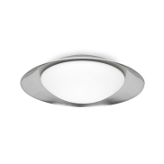 Faro Side - plafond/wandverlichting - Ø 45 x 12 cm - 17W LED incl. - zwart & nikkel