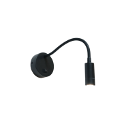 Artdelight Flexi - wandlamp met schakelaar - Ø 10 x 38 cm - 3W LED incl. - zwart