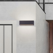 Nova Luce Flora - buiten wandverlichting - 23 x 6,5 x 6,5 cm - 10W LED incl. - IP54 - zandzwart