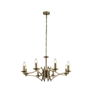Searchlight Ascot - luster - Ø 72 x 150 cm - antiek messing