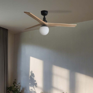 Faro Klim M - plafondventilator met licht - Ø 125 cm - mat zwart en den