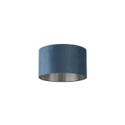 Searchlight Drum Shade - lampenkap - Ø 38 x 22 cm - blauwgroen en zilver