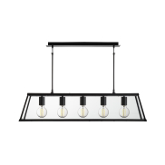 Searchlight Voyager - hanglamp - 90 x 20 x 100 cm - mat zwart