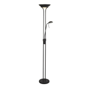 Searchlight Mother & Child - staanlamp met leeslamp - Ø25,4 x 180 cm - 15,5W + 5W dimbare LED incl. - mat zwart