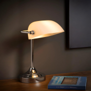 Lucide Banker  - bureaulamp - 22 x 13,5 x 30 cm - chroom, wit