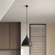 Nova Luce Syntopia - hanglamp - Ø 46 x 178 cm - zandzwart