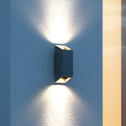 Nordlux Nico - buiten wandlamp - 8 x 8 x 23,5 cm - IP54 - grijs
