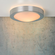 Lucide Fresh 1 - plafondverlichting - Ø 27 x 9 cm - IP44 - geborsteld aluminium