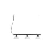 Faro Tatawin - hanglamp 3L - 8,1 x 100 x 210 cm - zwart/melkglas
