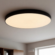 Lucide Unar - plafondverlichting - Ø 80 x 5 cm - 80W dimbare LED incl. - 3 stappen dimmer - zwart