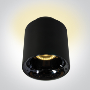 ONE Light Backlight Cylinder - plafondlamp - Ø 11,5 x 13 cm - 26W + 2W LED incl. - zwart