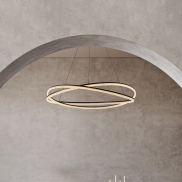 Nova Luce Ofelia - hanglamp met afstandsbediening - Ø 95 x 150 cm - 68W dimbare LED incl. - zandzwart