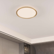 Nova Luce Aoton - plafondlamp - Ø 40 x 5 cm - 35W dimbare LED incl. - geborsteld goud